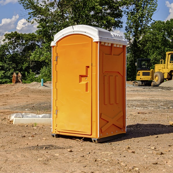 how often are the portable restrooms cleaned and serviced during a rental period in San Jacinto County